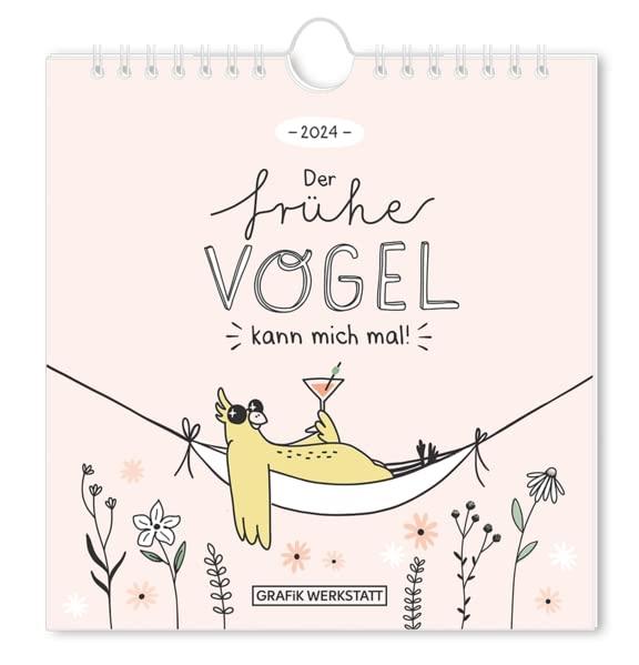 Postkartenkalender 2024 Der frühe Vogel: Postkartenkalender