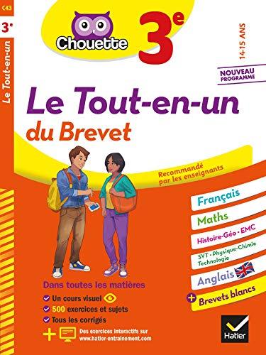 Le tout-en-un du brevet, 3e, 14-15 ans : français, maths, histoire géo, EMC, SVT, physique chimie, technologie, anglais + brevets blancs : nouveau programme