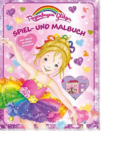 Regenbogen Glitzer Spiel- und Malbuch "Tina Ballerina": Mit vielen Glitzerstickern!