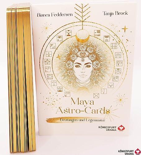 Maya-Astro-Cards: 44 astrologische Orakelkarten mit Booklet (Goldfolie und Goldschnitt, Orakel Neuerscheinung 2023, Deutsch)