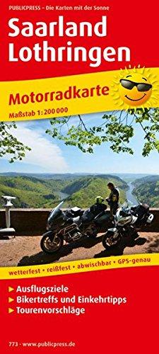 Saarland - Lothringen: Motorradkarte mit Ausflugszielen, Einkehr- & Freizeittipps, GPS-Tracks als Gratisdownload, wetterfest, reißfest, abwischbar, GPS-genau. 1:200000