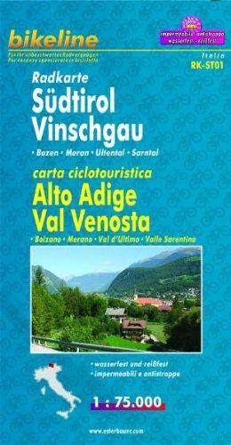 Bikeline Radkarte Südtirol / Vinschgau. Bozen, Meran, Ultental, Sarntal, 1 : 75 000, wasserfest und reißfest, GPS-tauglich mit UTM-Netz