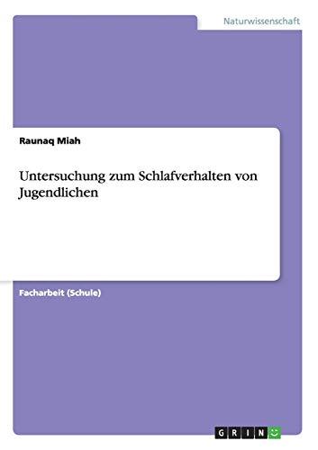 Untersuchung zum Schlafverhalten von Jugendlichen