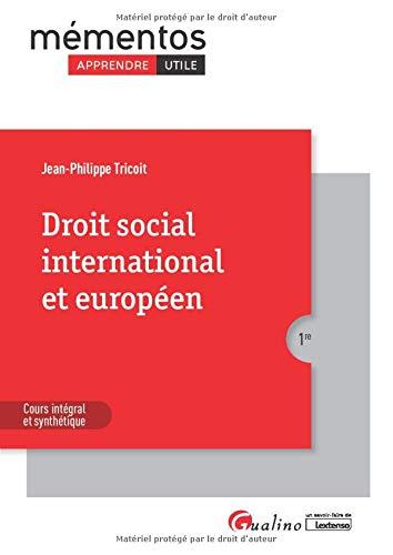 Droit social international et européen