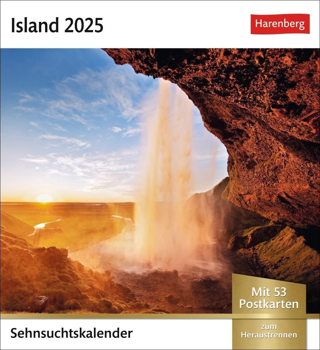 Island Sehnsuchtskalender 2025 - Wochenkalender mit 53 Postkarten: Fernweh in einem Foto-Kalender zum Aufstellen. Die schönsten Landschaften Islands ... Tischkalender- (Sehnsuchtskalender Harenberg)