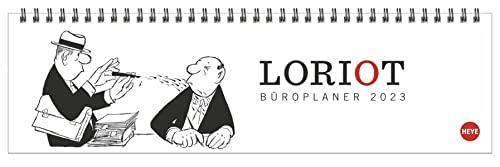 Loriot Büroplaner 2023. Humorvoller Tischkalender für mehr Organisation am Arbeitsplatz. Tischquerkalender mit Spiralbindung. Witziger Kalender für den Schreibtisch. 32x9 cm.