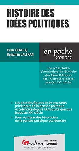 Histoire des idées politiques : une présentation chronologique de l'évolution des idées politiques (de l'Antiquité grecque jusqu'au XXe siècle) : 2020-2021