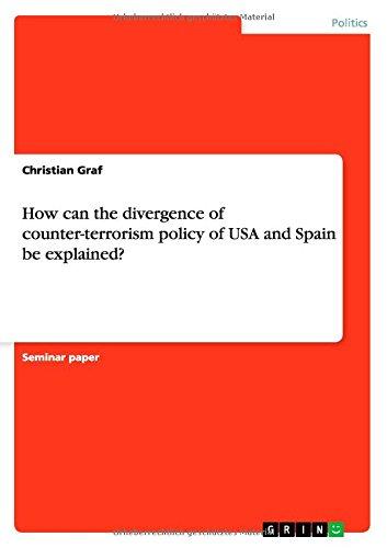 How can the divergence of counter-terrorism policy of USA and Spain be explained?