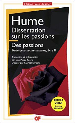 Dissertation sur les passions. Des passions : Traité de la nature humaine, livre II