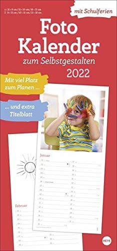 Fotokalender 2022 zum Selbstgestalten - Bastelkalender mit Monatskalendarium, Titelblatt zum Selbstgestalten, viel Platz für Notizen und mit Schulferien - 21 x 45 cm: Mit viel Platz zum Planen