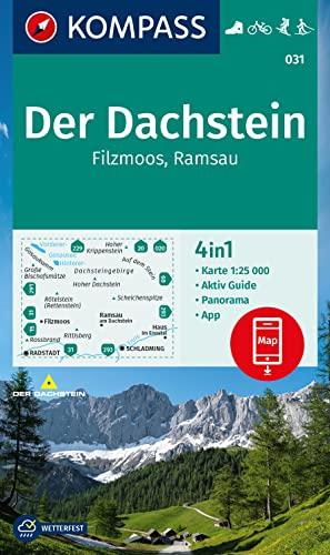 KOMPASS Wanderkarte 031 Der Dachstein, Ramsau, Filzmoos 1:25.000: 4in1 Wanderkarte mit Panorama und Aktiv Guide inklusive Karte zur offline Verwendung ... Fahrradfahren. Skitouren. Langlaufen.