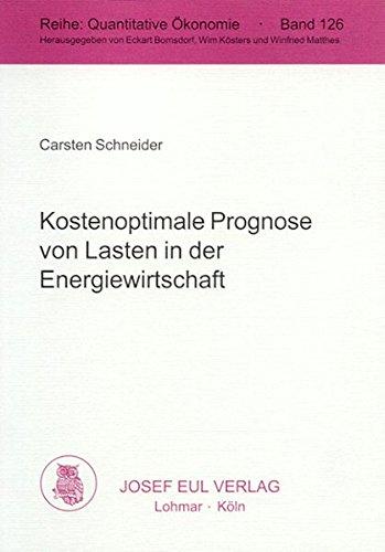 Kostenoptimale Prognose von Lasten in der Energiewirtschaft. Quantitative Ökonomie; Bd. 126