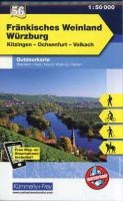 K&F Deutschland Outdoorkarte 56 Fränkisches Weinland, Würzburg 1 : 50 000: Kitzingen - Ochsenfurt - Volkach