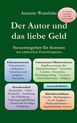 Der Autor und das liebe Geld: Steuerratgeber für Autoren mit zahlreichen Praxisbeispielen