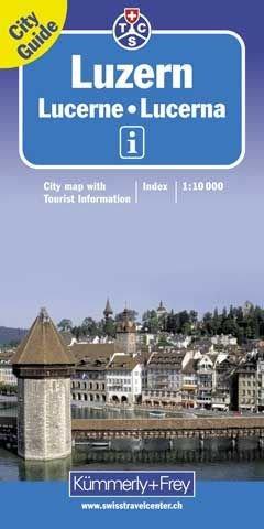 KuF Luzern 1 : 10 000. City Guide: Hauptplan, Detailplan Zentrum, öffentliches Verkehrsnetz, Übersichtskarte, Strassenverzeichnis