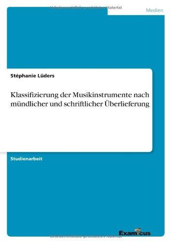 Klassifizierung der Musikinstrumente nach mündlicher und schriftlicher Überlieferung