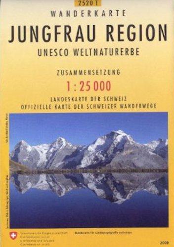 Swisstopo 1 : 25 000 Jungfrau Region: Unesco Weltnaturerbe - Zusammensetzung Topographische Wanderkarte SAW der Schweiz. Detaillierte Wanderkarte der ... Grundlage der amtlichen topographischen Karte