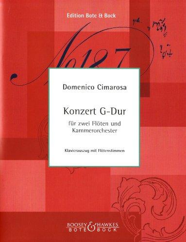 Konzert G-Dur: für zwei Flöten und Kammerorchester. 2 Flöten und Klavier. Klavierauszug mit Solostimmen.