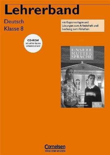 Lehrerhandbuch. Unsere Muttersprache 8 - Neubearbeitung