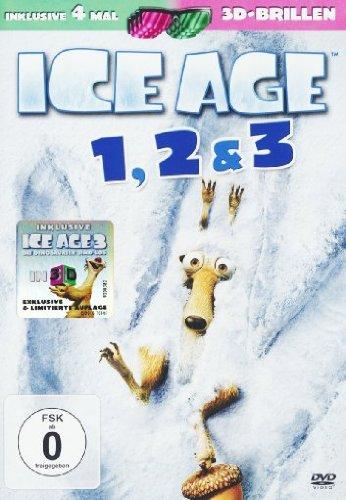 Ice Age 1-3  DVD (3 DVDs) (+ anaglyphe 3D DVD) (+ 4 3D-Brillen)