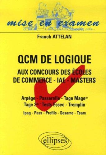 QCM de logique aux concours des écoles de commerce, IAE, masters