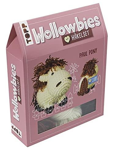 Wollowbies Häkelset Pony: Anleitung und Material für ein Pony zum Selber-Häkeln. Mit Holzknopf und Stofflabels zum Individualisieren. Fertiges Modell ca. 14 cm