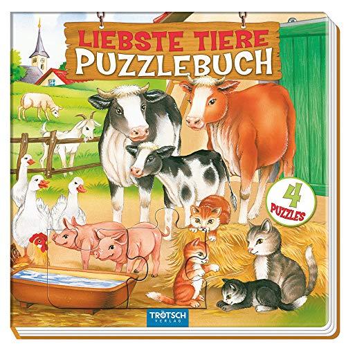 Trötsch Puzzlebuch mit 4 Puzzle Liebste Tiere: Beschäftigungsbuch Entdeckerbuch Puzzlebuch