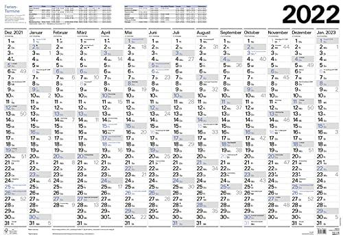 Großer Wandtimer 2022: 14 Monate (Dezember 2020 - Januar 2022) I Ferientermine und Feiertage I 97 x 67 cm