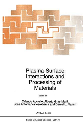 Plasma-Surface Interactions and Processing of Materials (Nato Science Series E) (Nato Science Series E:, 176, Band 176)