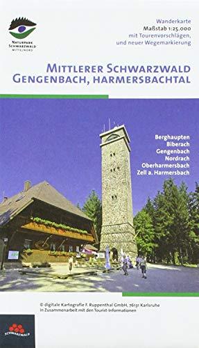 Wanderkarte Mittlerer Schwarzwald: Ferienregion Brandenkopf - Gengenbach, Berghaupten, Biberach, Gengenbach, Nordrach, Oberharmersbach, Ohlsbach, Zell am Harmersbach. 1:25000