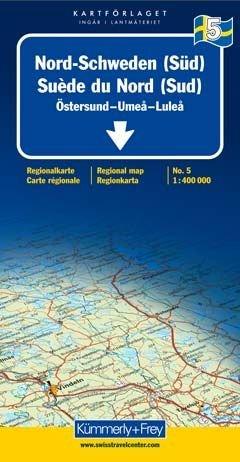 Kümmerly & Frey Karten, Nord-Schweden (Süd): Östersund - Umea - Lulea: Harnosand, Sorsele, Lulea (Regional Maps - Sweden)