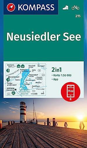 KOMPASS Wanderkarte 215 Neusiedler See 1:50.000: Wanderkarte mit Akitv Guide, Radwegen und Tipps für Surfer.