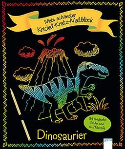 Mein schönster Krickel-Kratz-Malblock. Dinosaurier: Beschäftigungsbuch für Kinder ab 5 Jahren mit 24 magischen Bildern und einem Holzstift