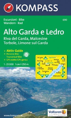 Alto Garda e Ledro: Riva del Garda, Malcesine, Torbole, Limone. Escursioni / Bike. Wandern / Rad. GPS-genau. 1:25.000