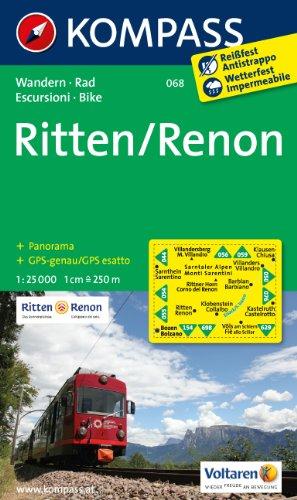 Ritten /Renon: Wanderkarte mit Panorama und Radwegen. GPS-genau. 1:25000