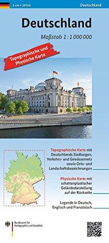 Deutschland 1: 1 000 000: Topographische und Physische Karte (Topographische Karten 1:1 000 000)