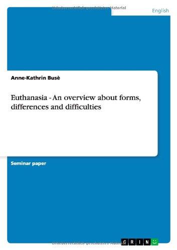 Euthanasia - An overview about forms, differences and difficulties