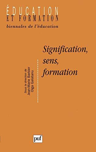 Signification, sens, formation