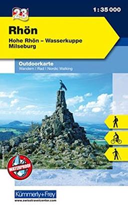 Outdoorkarte 23 Rhön 1 : 35.000: Wandern, Rad, Nordic Walking. Hohe Rhön, Wasserkuppe (Kümmerly+Frey Outdoorkarten Deutschland)