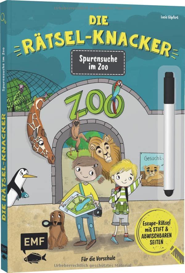 Die Rätsel-Knacker – Spurensuche im Zoo (Buch mit abwischbarem Stift): Escape-Rätsel für die Vorschule