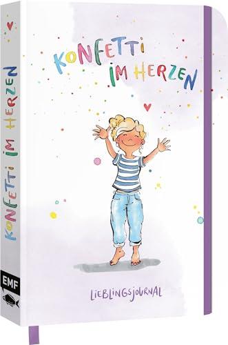 Dein Lieblings-Journal "Konfetti im Herzen": Notizbuch A5 dotted | Mit Lese- und Gummiband | 112 S. | Mit inspirierenden Sprüchen und farbigen Illustrationen