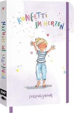 Dein Lieblings-Journal "Konfetti im Herzen": Notizbuch A5 dotted | Mit Lese- und Gummiband | 112 S. | Mit inspirierenden Sprüchen und farbigen Illustrationen