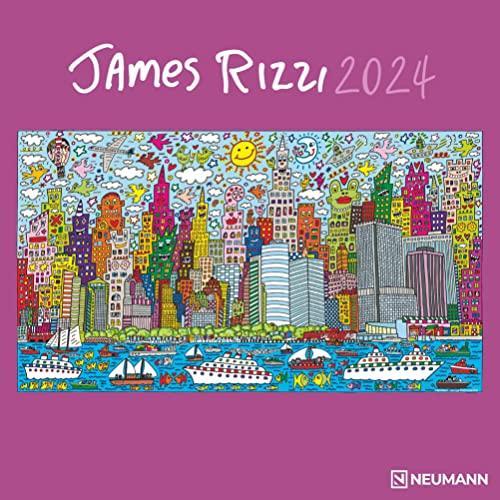 James Rizzi 2024 - Wand-Kalender - Broschüren-Kalender - 30x30 - 30x60 geöffnet - Kunst-Kalender