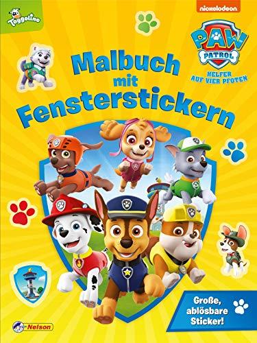 PAW Patrol: Malbuch mit Fensterstickern: Mit großen, wieder ablösbaren Stickern von allen Fellfreunden (ab 3 Jahren)