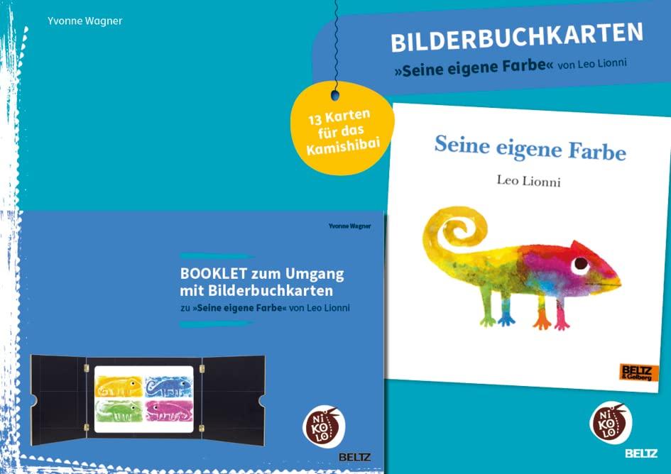 Bilderbuchkarten »Seine eigene Farbe« von Leo Lionni: 13 Karten für das Kamishibai, Booklet zum Umgang mit Bilderbuchkarten