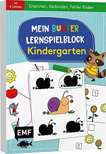 Mein bunter Lernspielblock – Kindergarten: Erkennen, Verbinden, Fehler finden: Übungen und Rätsel ab 4 Jahren