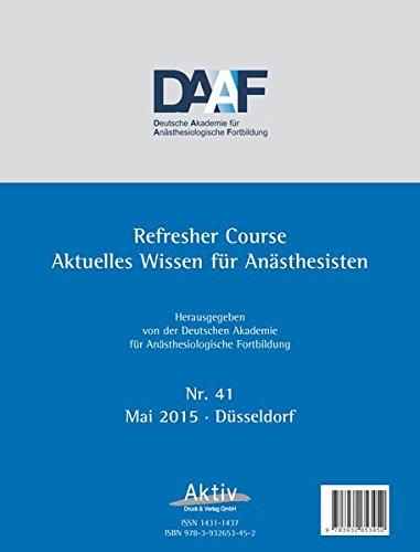 Refresher Course Nr. 42/2016: Aktuelles Wissen für Anästhesisten