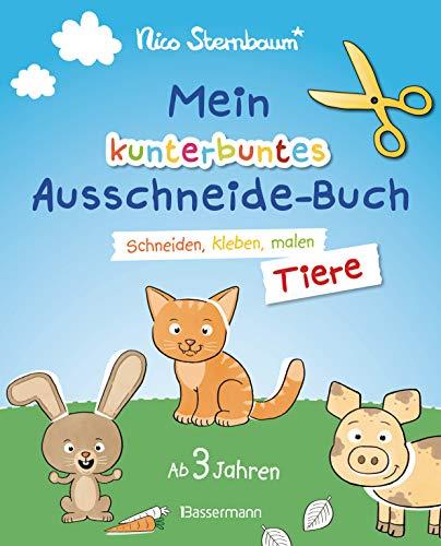 Mein kunterbuntes Ausschneidebuch - Tiere. Ausschneiden, ausmalen, kleben. Ab 3 Jahren: Mit Scherenführerschein