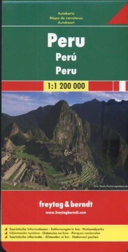 Freytag Berndt Autokarten, Peru 1:1.200.000: Touristische Informationen. Entfernungen in km. Nationalparks