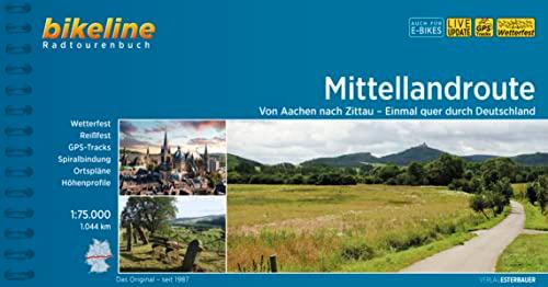 Mittellandroute: Von Aachen nach Zittau – Einmal quer durch Deutschland, 1:75.000, 1.044 km, wtterfest/reißfest, GPS-Tracks Download, LiveUpdate (Bikeline Radtourenbücher)